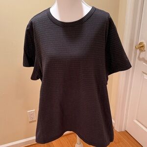 Old Navy Dark Grey and Silver Pinstripe Short Sleeve Tee
